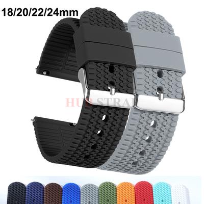 18mm 20mm 22mm 24mm Zachte Rubberen Band Siliconen Horlogeband voor Seiko voor Rolex Armband Snelkoppeling Sport Vervangende Polsband