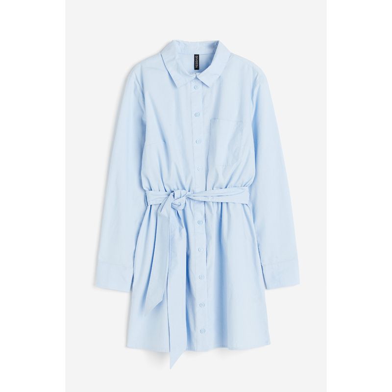 

HM Women s Clothing Dress Autumn Leisure Soft and Simple Large Profile Shirt Long Sleeve Dress Short Skirt 1139857