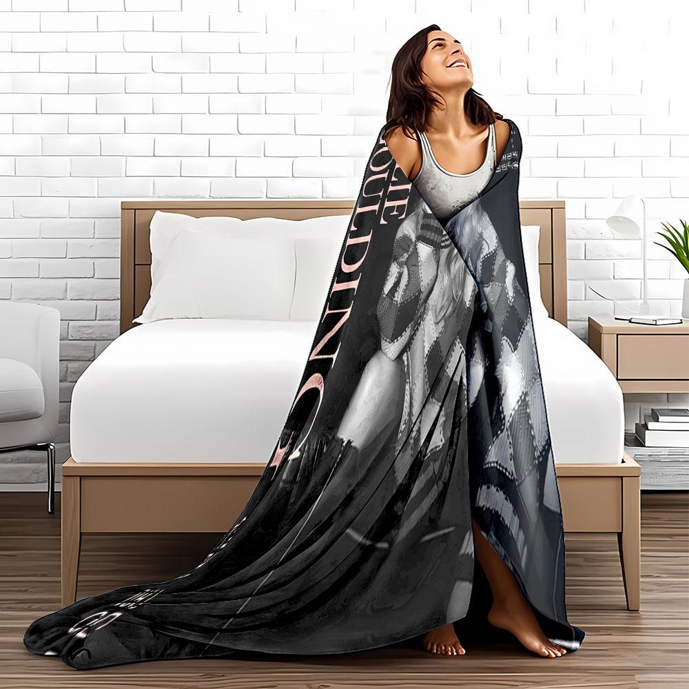 Black and White Artistic Blanket for All Seasons Blanket Lunch Break Throw Gift