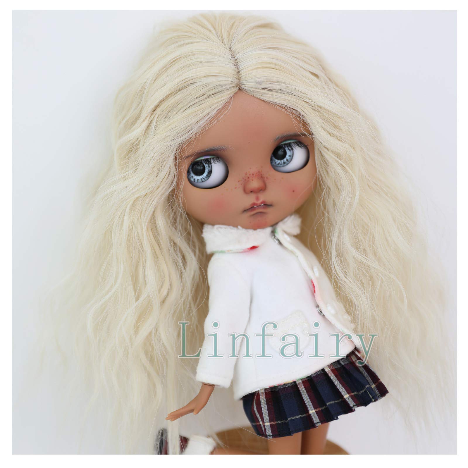 

Linfairy inch Doll Длинный парик кудрявый 69 9-10 (Средний блондин)
