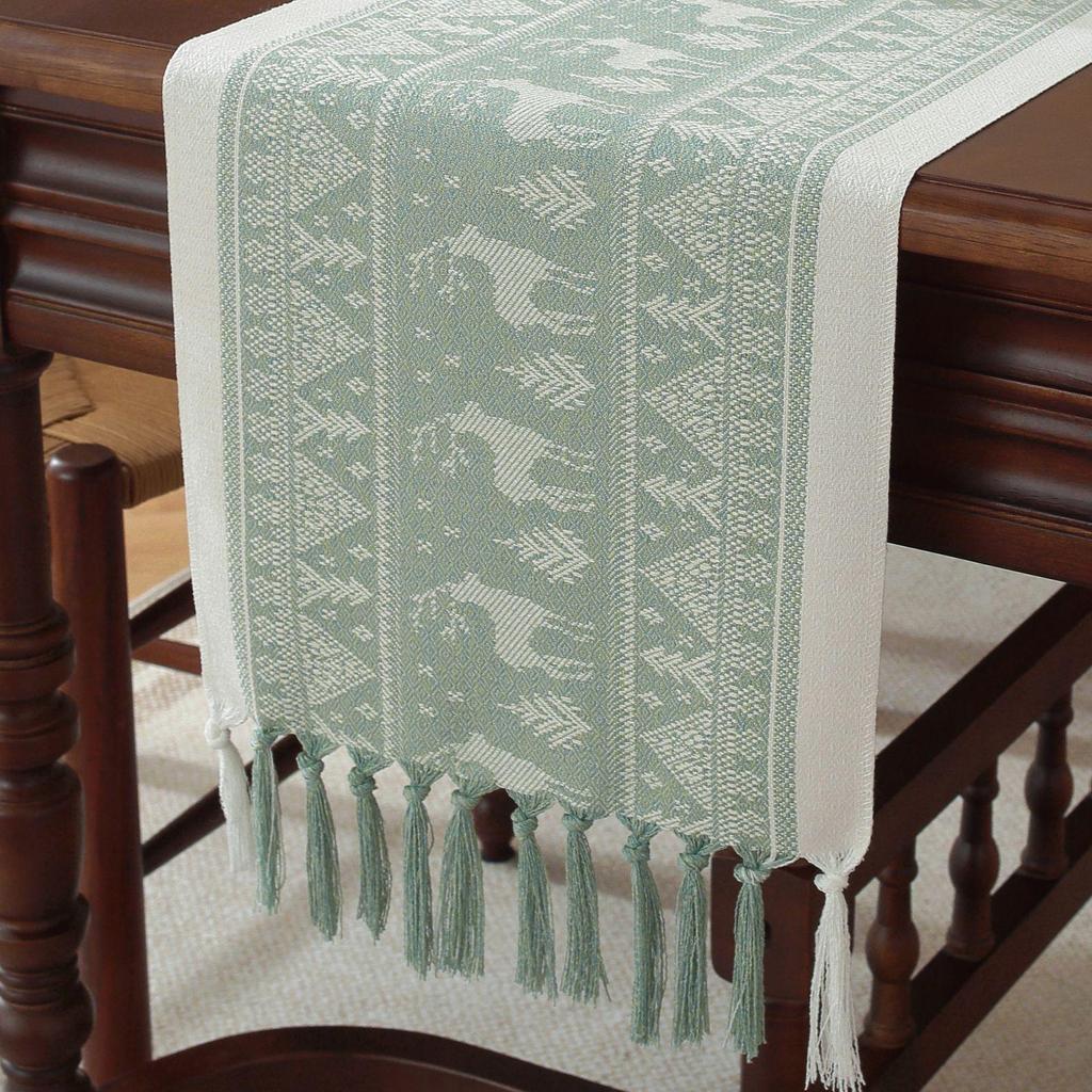 Luxury Christmas Table Runner: Handmade Imitation Cotton-Linen Tea Towel