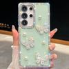 For Samsung Galaxy S25 Ultra Case Rhinestone Edge Pearl Butterfly Decor TPU+PC IMD Phone Cover