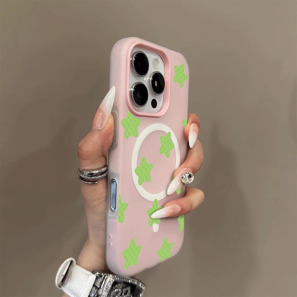 Magnetic Jelly Two-in-one Mobile Phone Case for Apple 15promax Mobile Phone Case New Girls Frosted Simple Style