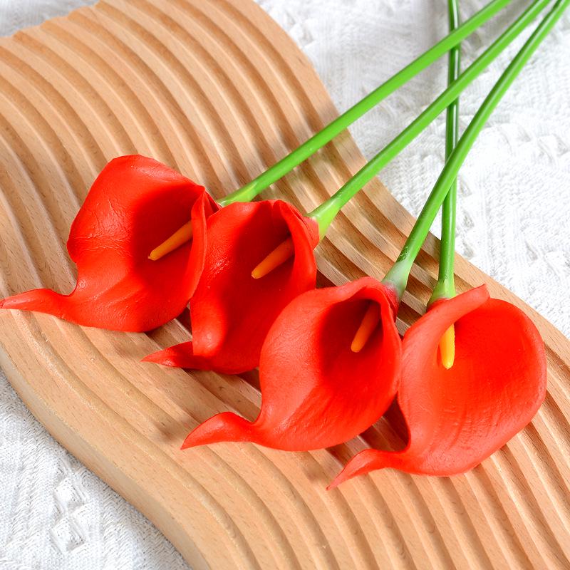 Mini Bouquet de Calla Lys artificiels en PU pour Mariage et Décoration de Maison