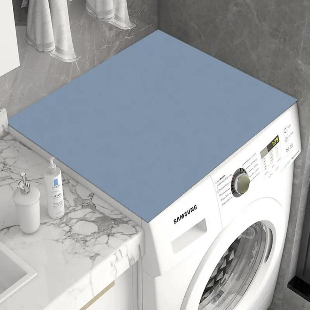 Solid Color Washing Machine and Refrigerator Dust Cover: Diatom Mud, Absorbent, Non-Slip, Dirt-Resistant Mat