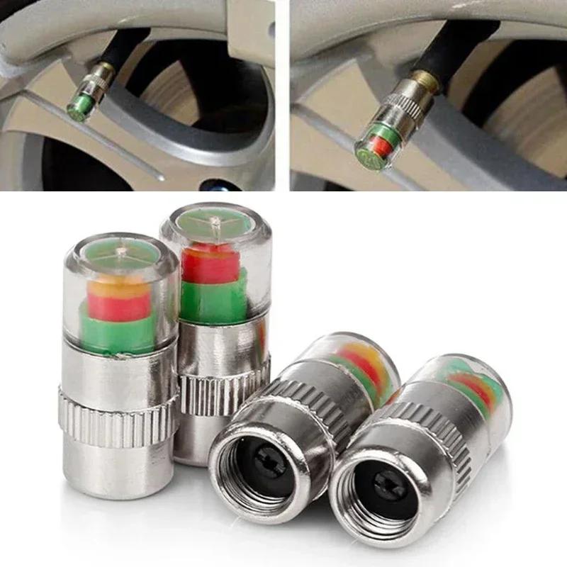 4/2 Stück Auto Reifendruckmesser Ventilkappe Sensor Anzeige Warnung Überwachungswerkzeug Motorrad Reifenkappe Anzeige Luftdruckmesser