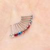 Stainless Steel Rhinestone Nose Studs - Titanium Steel, 24-Pack