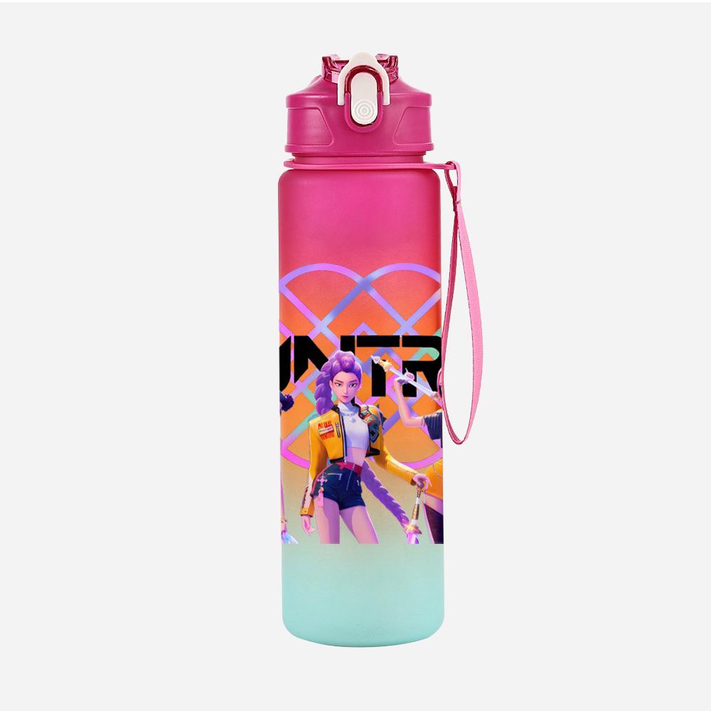 Cartoon K-Pop Dämonenjäger Bedruckte 750 ml Wasserflasche Große Kapazität Trinkbecher Tragbarer Outdoor-Sport Wasserbecher Kindergeschenk
