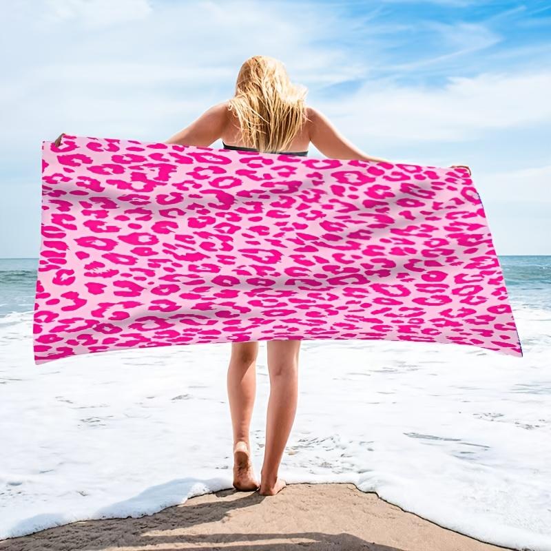 

Leopard Print Multi-Purpose Beach Towel, Suitable for Seaside Pool Bathroom Camping Travel Yoga W30*H60(CM)