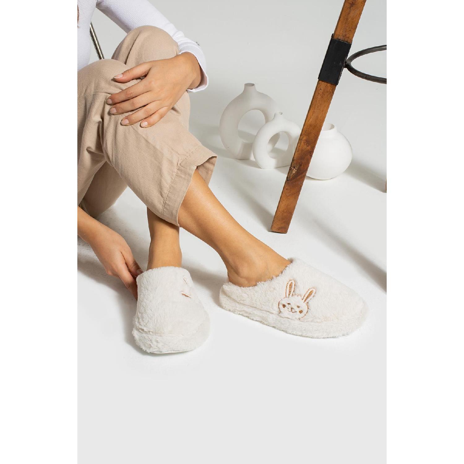 

Women s Plush Furry House Slippers Silent Sole Slippers Ts1159 36 белый