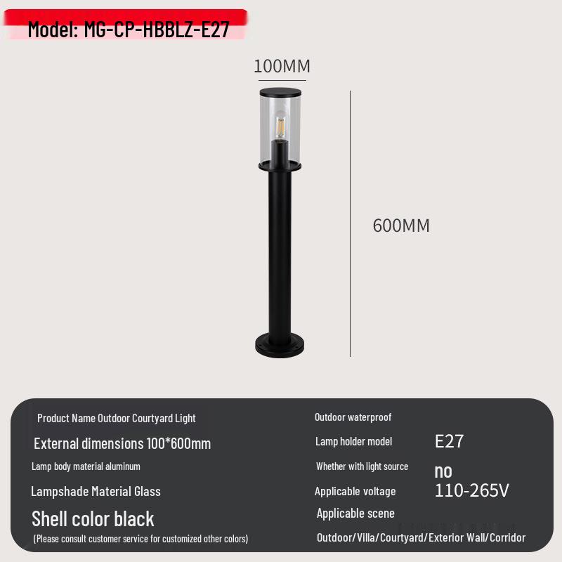 European Standard Waterproof Aluminum Glass Garden Light - Outdoor Minimalist Design