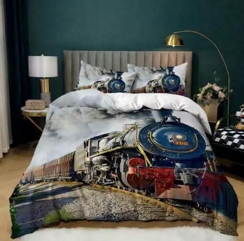 Comforter Steam Train Bedding Set Decoration Gift Suitable For Children Boys Girls Adults. Warm Soft Comfortable Breathable
