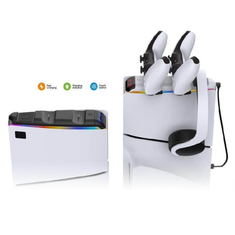 Efficient Wireless Double Slots Bracket Secure & Fast Charging Stand Mount Holder Rack For Slim Game Consoles Controller
