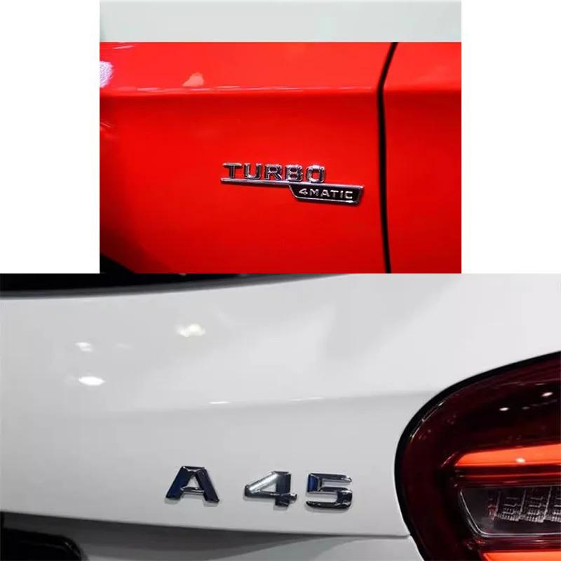 ABS For Mercedes Benz A35 45 43 AMG W177 W176 A35 A45 A45S TURBO 4MATIC Car Trunk Letters Emblem Badge Logo Stickers Accessories