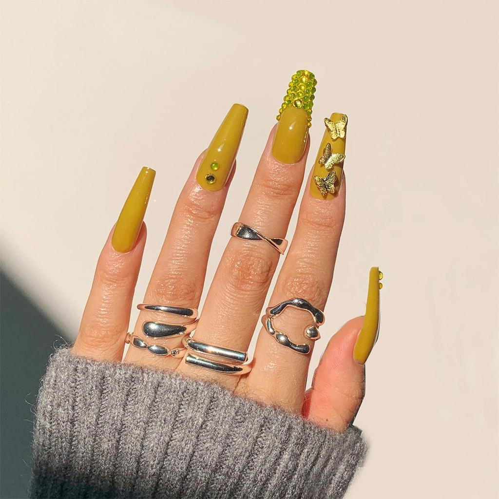 Cross-Border Wearable Nail Art: Super Long Press-On False Nail Tips