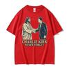 Charlie Kirk Never Forget Handschlag Lustiges T-Shirt Unisex Damenmode Sommer Kurzarm-T-Shirts Baumwolle Locker Übergröße T-Shirt
