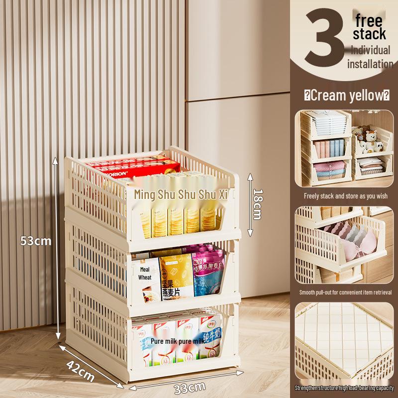 Foldable Multi-layer Storage Basket Rack – No Installation Needed