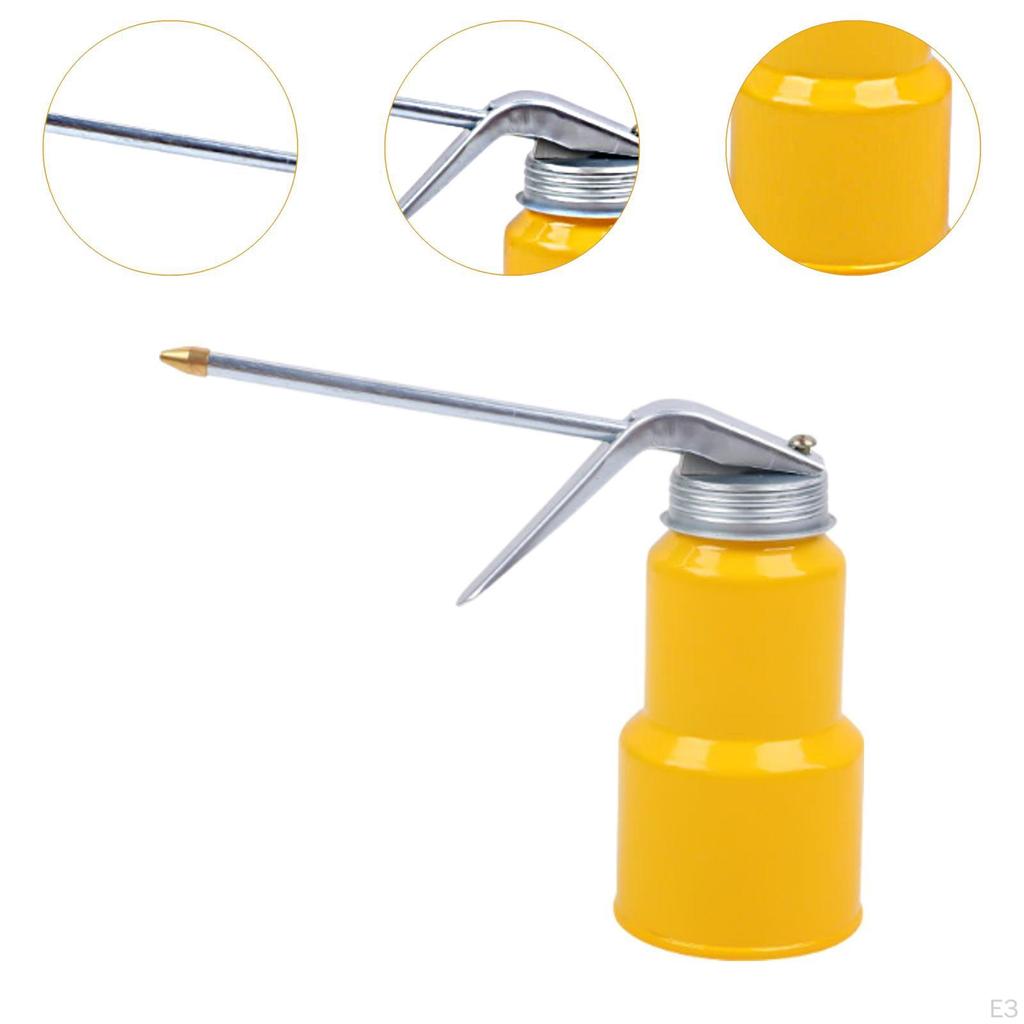 Hand Pump Oiler Can High Pressure Straight Spout Compact Lubricating Oil Spray for Car -house