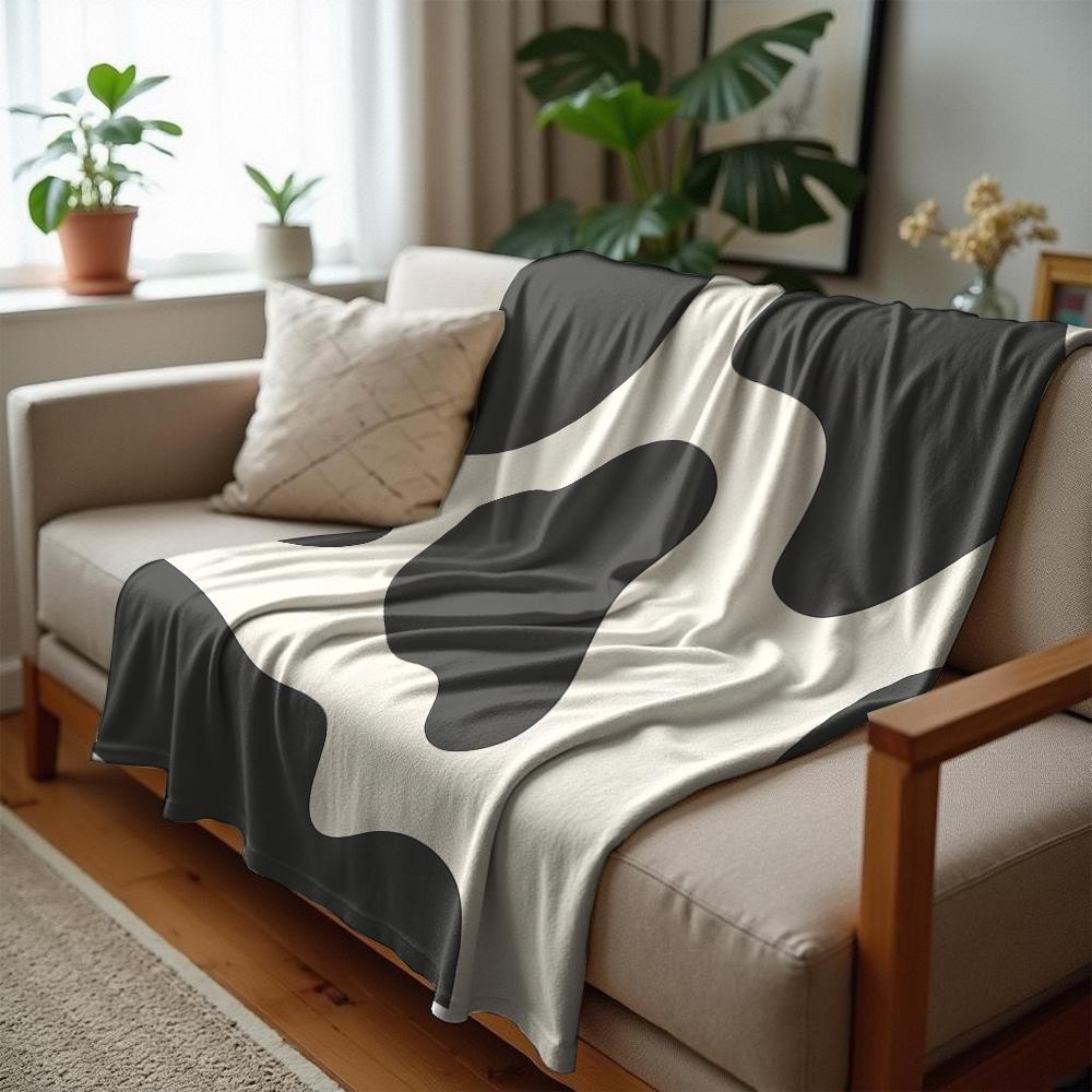 Muted Sage Camo Blobs Anime Cartoon Flannel Blanket Soft Warm Throw for Bedroom Sofa Car Kids Holiday Gift