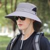 Mountaineering Sun Hat with Adjustable Windproof Rope Breathable Mesh Wide Brim Sun Hat UV Protection Fishing Hat for Outdoor Sports Hiking Camping