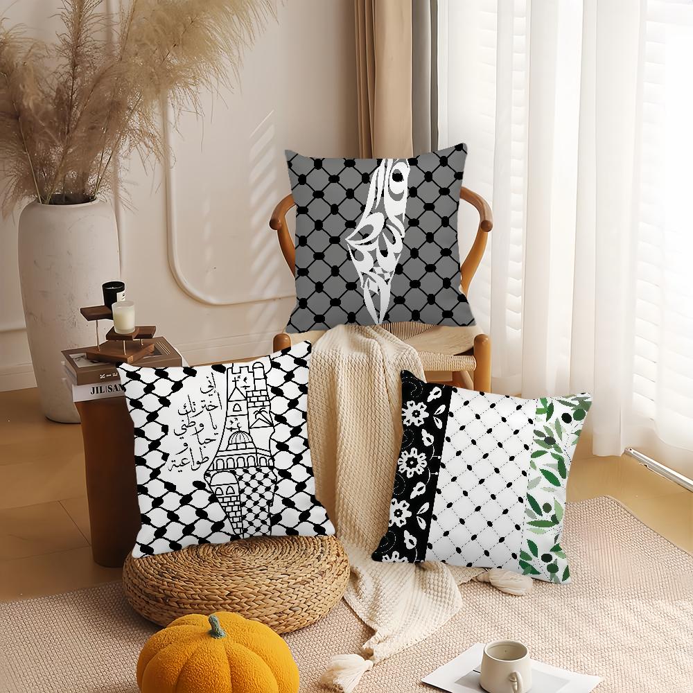 Hattah Keffiye Pattern Design Art Pillow Case Applicable Space For Guest Rooms Interiors Cars Office House Decoration