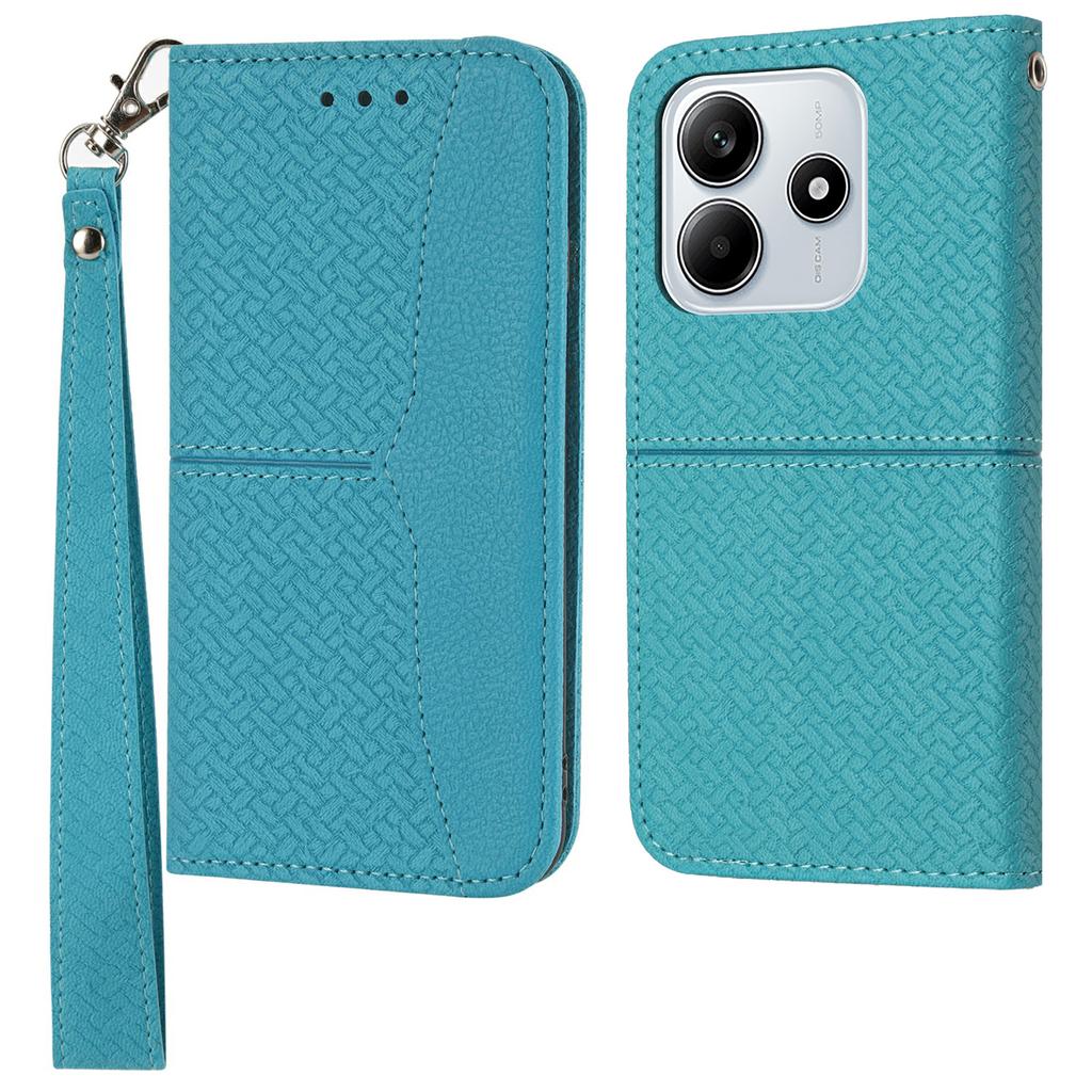 For Xiaomi Redmi Note 14 5G Case Woven Texture PU Leather Wallet Phone Cover