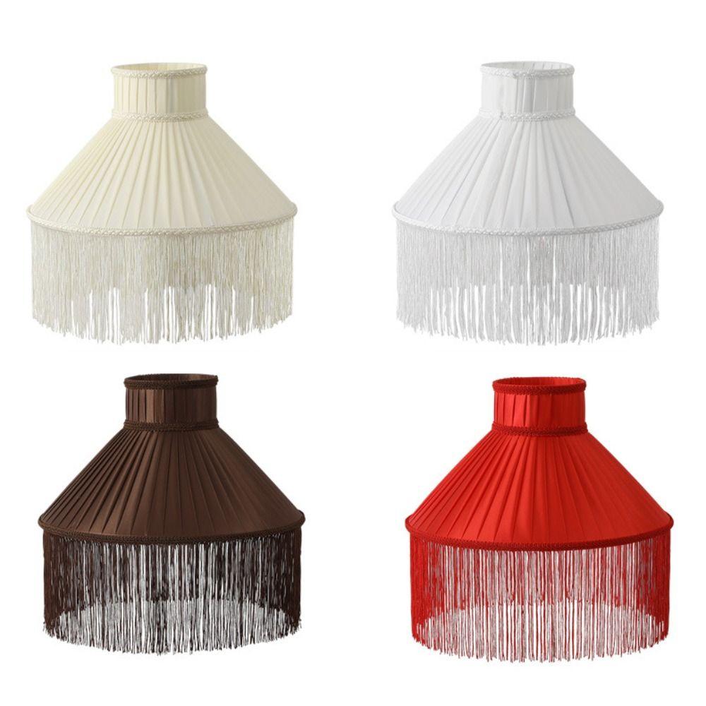 20CM 25CM 30CM Tassels E27 Lampshade European-style Retro Lampshade Fabric Lampshade Table Lamp