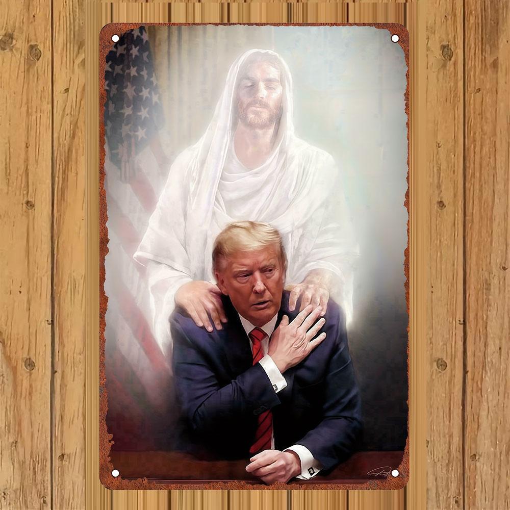 American Flag Vintage Metal Sign - Elegant Style Iron Wall Plaque, Multi-Purpose, Suitable for Home, Garden, Bedroom, Office