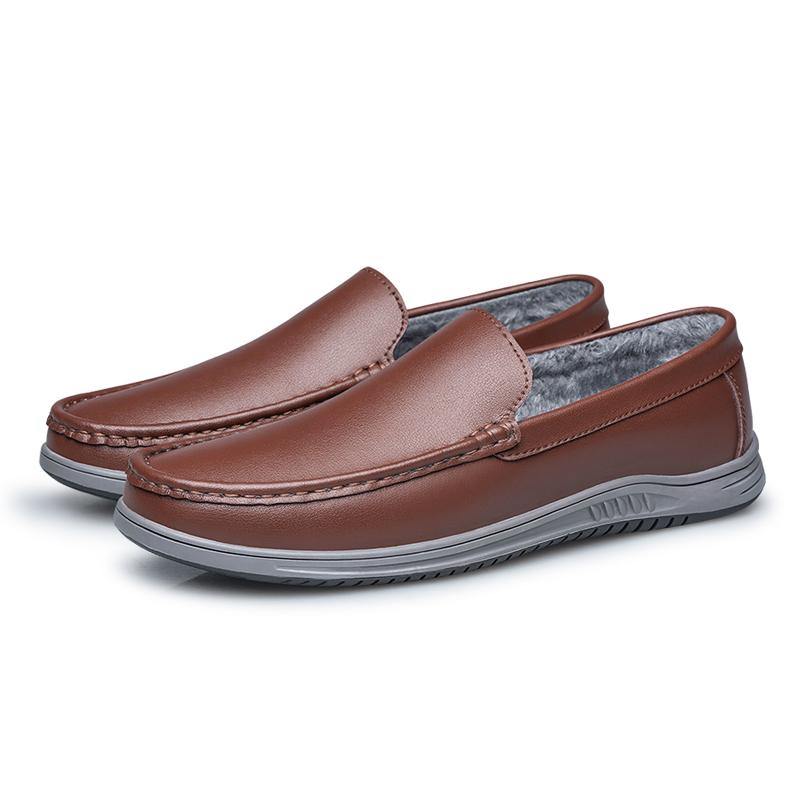 Pantofi Bărbați din Piele cu Blană 2024 Casual Slip on Formal Mocasini Bărbați Mocasini Italiani Negri Pantofi de Condus Adidași Pantofi Comozi