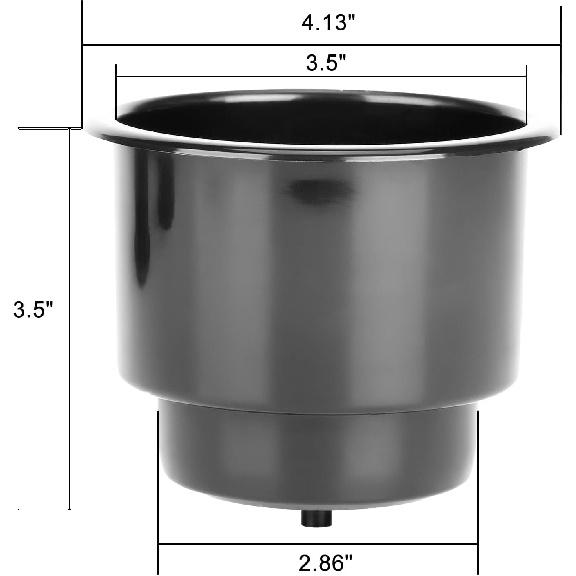 Amarine-Made (Set Of 5) Black Recessed Drop In Plastic Cup Drink Can Holder With Drain For Boat Car Marine Rv - Black