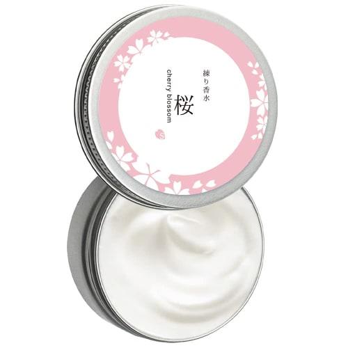 SAKURA & NATURAL Fragrance Cream 35g, Cherry Blossom Scent, Solid Perfume, Moisturizing Cream, Unisex Fragrance