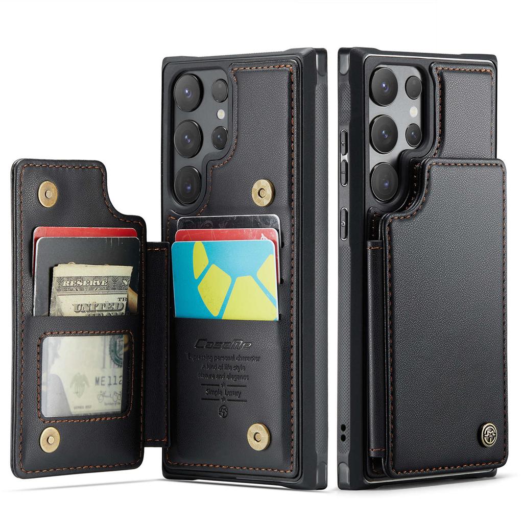 Pour Samsung Galaxy S24 Ultra S24 Plus S24 Coque avec Porte-Cartes, Étui Portefeuille Blocage RFID, Coque de Téléphone en Cuir Durable avec Support