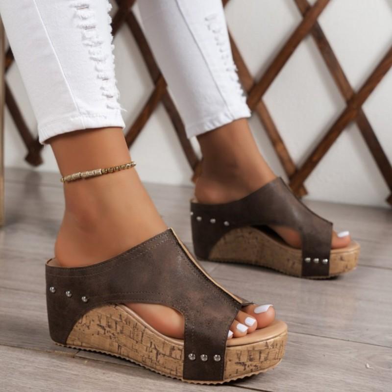 Fashion Woman Summer Shoes Sandals Wedge Sandal For Women Elegant Women's Sandals Slide Huaraches Female Women Heels Footwear