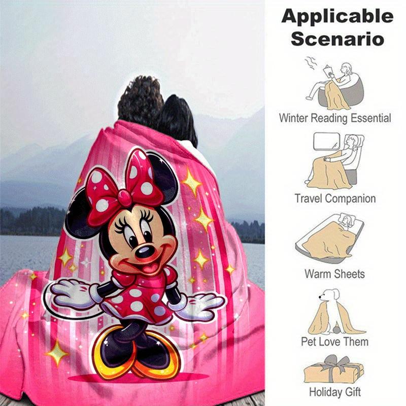 1pc Minnie Printing Blanket - Soft, All-Season Throw for Office Blanket, Car, Travel