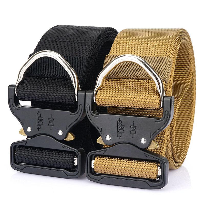 5 cm breiter Herren Outdoor Survival Taktischer Gürtel Nylon Trainingsgürtel Metallschnalle Dienst-Hüftgurt Stark und Langlebig