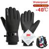 Men Winter Waterproof Cycling Gloves Outdoor Sports Running Motorcycle Ski Touch Screen Fleece Gloves Non-slip Warm Full Fingers