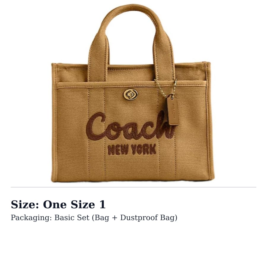 COACH Cargo Canvas With Satin Tote Bag, Shopping Bag, Shoulder Bag, Crossbody Bag, Handbag Women's Ginger Yellow CP164-B4XR7