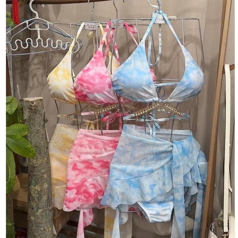 Women's Sexy Three-Piece Swimsuit: Bikini and Skirt Set for Slimming Beach Vacations