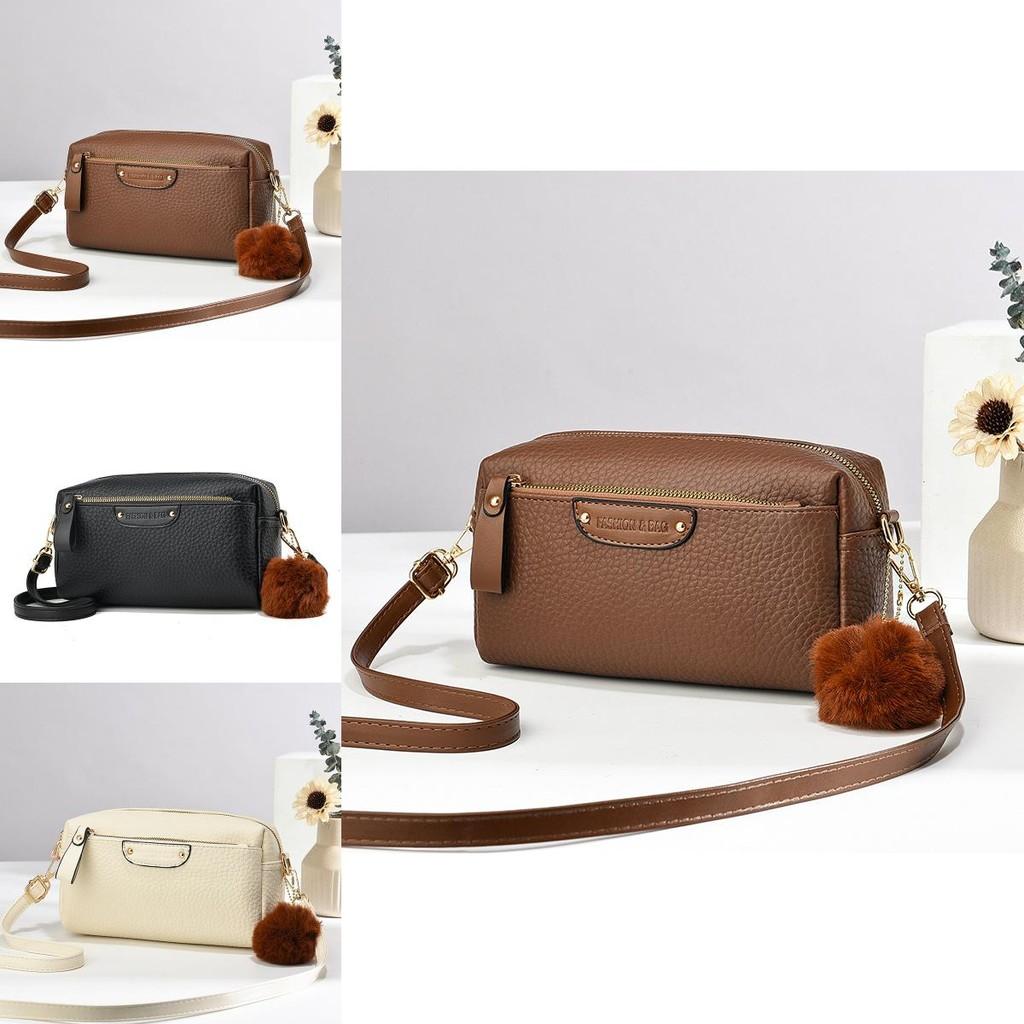 Trendy Street Style Black Handbag Soft Pu Material With Multiple Compartments For Women