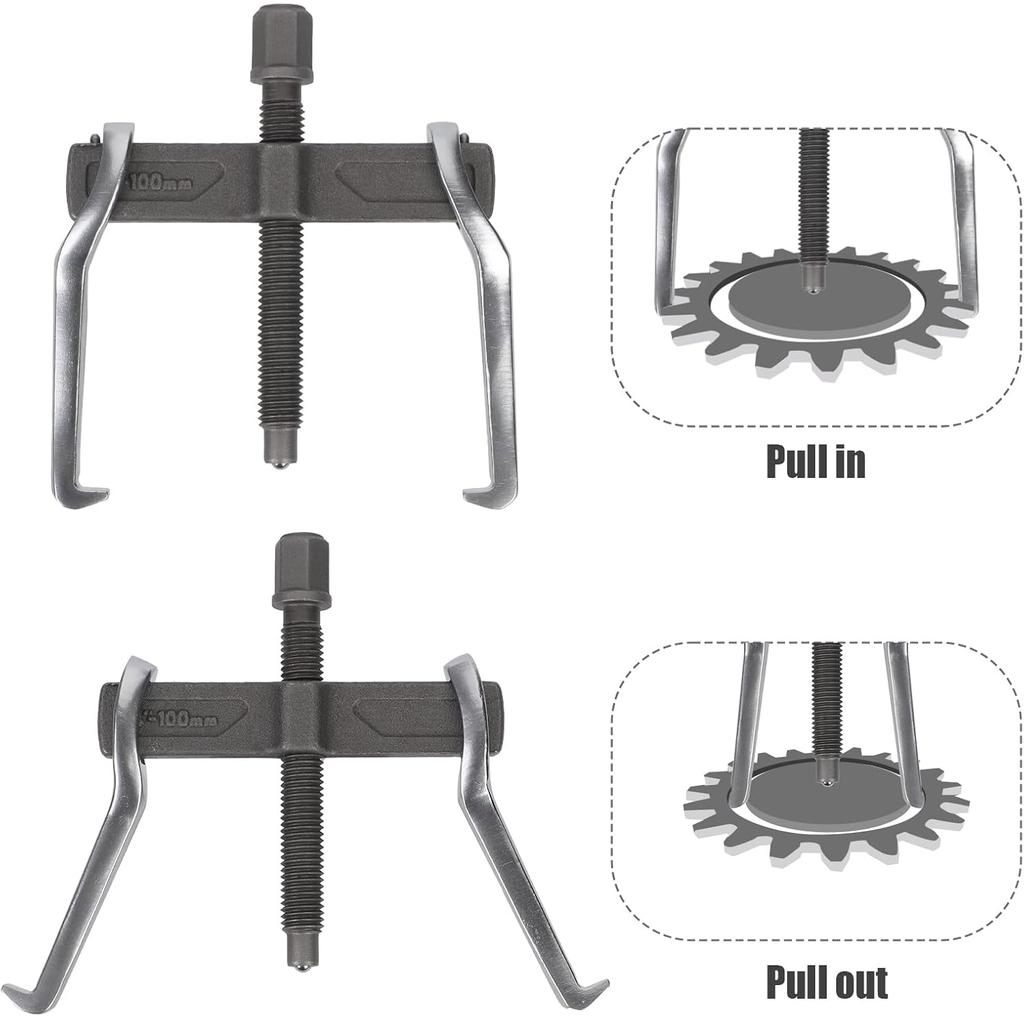 2-Jaw Gear Bearing Puller Removal Tool 4" 6"Industry Gear Adjustable Gear Puller Kit Pulley Remover Straight Type Gear Repair