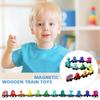 Wooden Number Digital Magnetic Train Toys Colorful Building Blocks Educational Hand-Eye Coordination Magnetic Digital Train