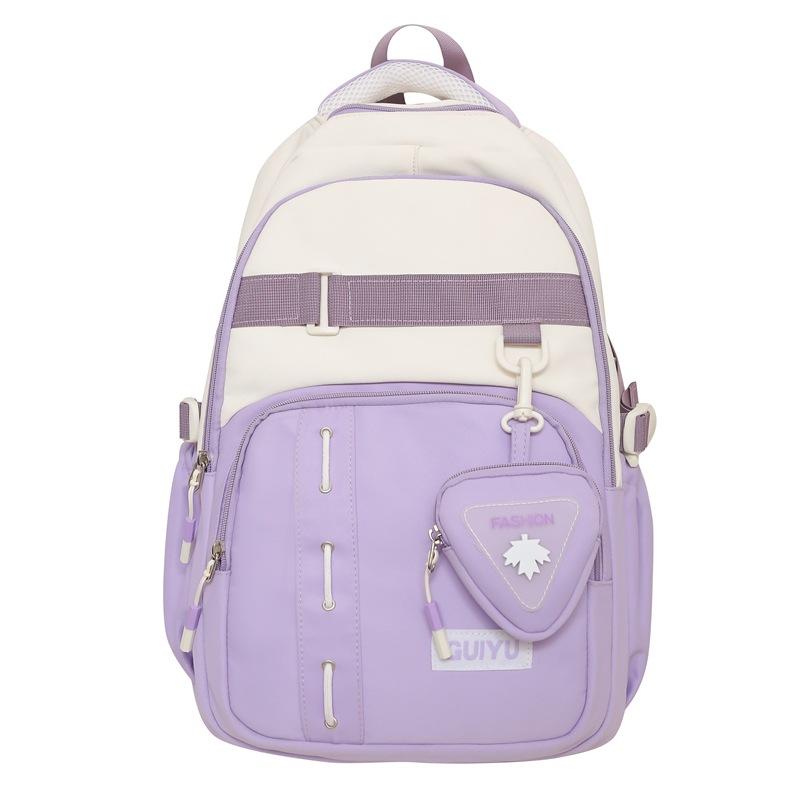 New High value Ins Style Schoolbag for Women Fashion Casual Color Blocking Backpack for Men Large Capacity Forest Style Trendy Backpack