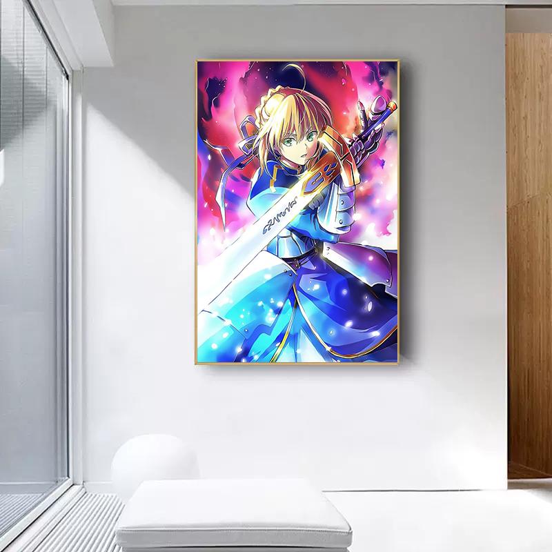Fate Stay Night Giappone Anime Film Poster Kawaii Tela Pittura Immagine Della Parete Per I Bambini Soggiorno Decorazione Della Casa