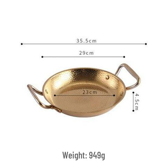 Stainless Steel Double Handle Flat-Bottomed Pan for Seafood, Fried Chicken, and Lobster