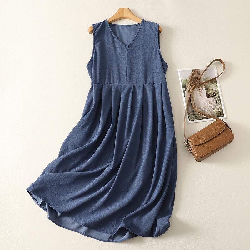 2026 Spring Corduroy Dress: Sweet, Retro Forest Style Skirt Large