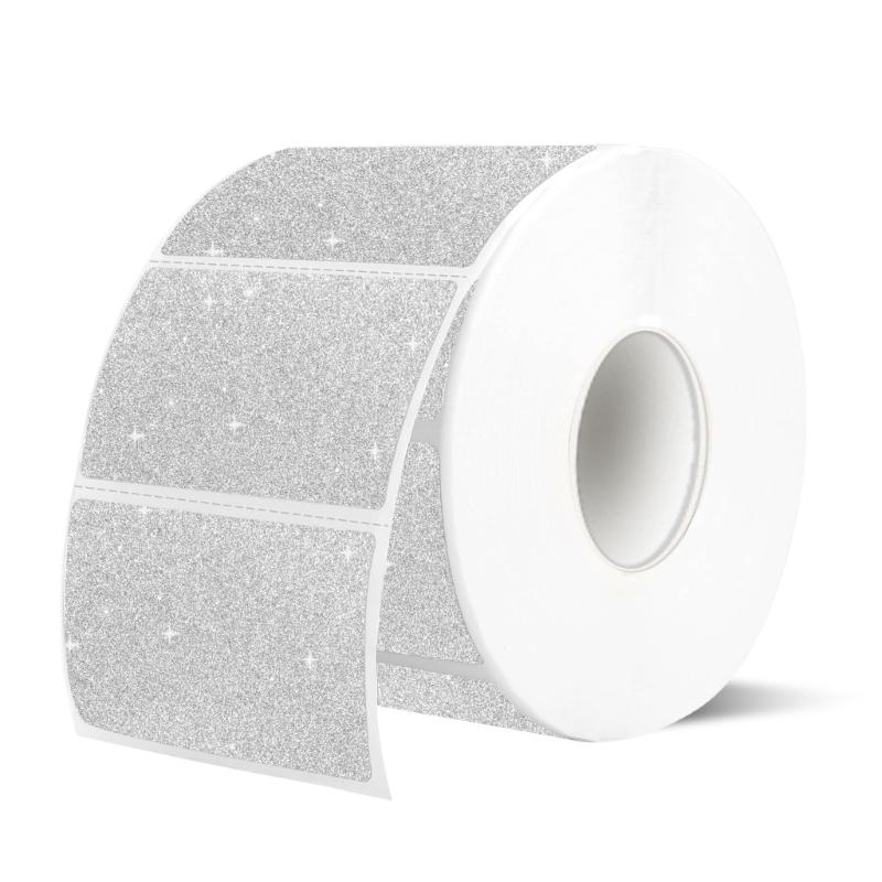 300 Counts Glittering Thermal Label Oil and Water Resistant Adhesive Sticker Scratch Resistant Food Label for Packaging