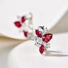 WUIHA 100% 925 Sterling Silver Sparkling Pear Marquise Cut Ruby High Carbon Diamonds Gems Ear Studs Earrings Fine Jewelry Gifts