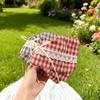 Lace Plaid Bow Scarf Hair Tie for Low Bun Ponytails
