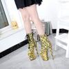 Sexy Women Shoes Pole Dance Shoes Snake Pattern Party Club Platform High-heeled Shoes Striptease Shoes