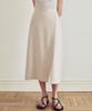 LOEIL Minimalist Slit Long Skirt - Beige